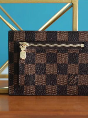 LV ID Card Holder Damier Graphite Canvas Brown For Men, Wallet 13cm LV N60378