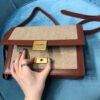 YSSL Le Carr¨¦ Satchel In Canvas And Box Natural Beige & Brick For Women 9in/23cm YSL?