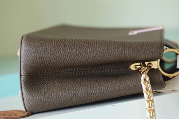 d3dcc73c LV Capucines MM Taurillon Smokey Brown Green/ Creme/ Pink For Women, Shoulder And Crossbody Bags 31.5cm/12.4in LV M59516