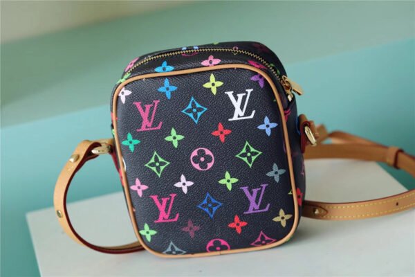 LV Rift Bag Monogram Multicolore Canvas Black For Women, Women¡¯s Handbags, Shoulder And crossbody Bags 5.7in/13.5cm LV
