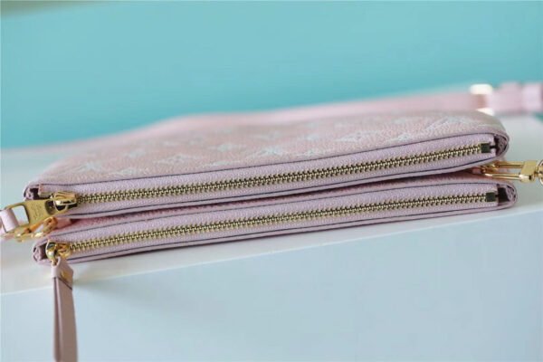 d4ee76c1 LV Double Zip Pochette Monogram Empreinte Candy Pink For Women, Shoulder And Crossbody Bags 20cm/7.9in LV M81429