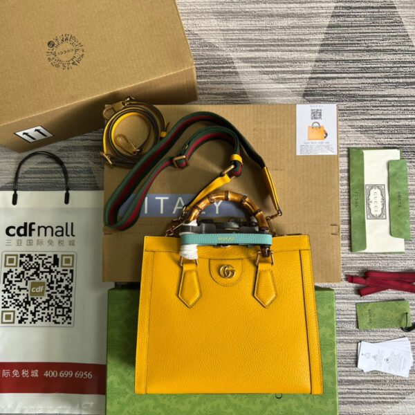 gg Diana Small Tote Bag Yellow For Women, Women’s Bags 11in/27cm gg ?