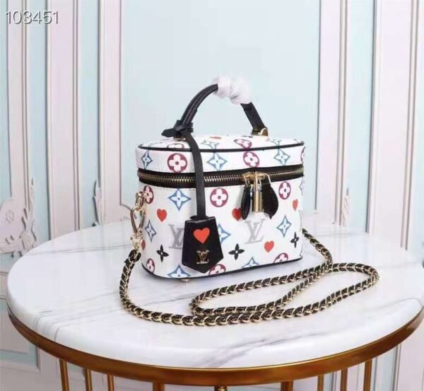 LV Vanity PM Bag Game On Monogram Canvas White By Nicolas Ghesquiere For Women, Women¡¯s Handbags, Shoulder And Crossbody 7.5in/19cm LV M57458