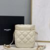 d73614e8 YSSL Vanity Bag In Carr¨¦-Quilted Grain De Poudre White For Women 6.4in/16.5cm YSL 649779DME279207