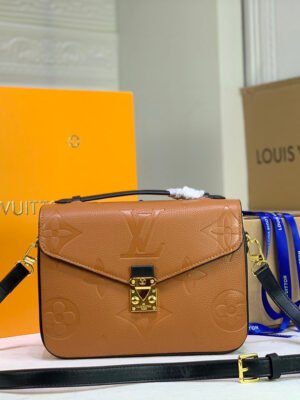 LV Pochette Metis Monogram Empreinte Caramel For Women,  Shoulder And Crossbody Bags 9.8in/25cm LV