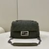 FI Baguette Chain Midi Green FF Fabric Bag For Woman 14.5cm/6in 8BR793AHW5F1F2L