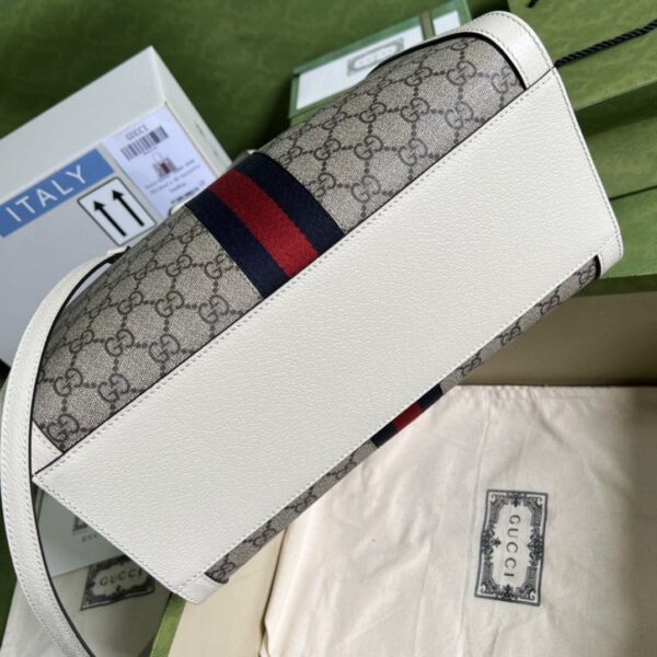 gg Ophidia gg Medium Tote Bag White gg Supreme Canvas For Women 13in/33cm 524537 K05NB 8745