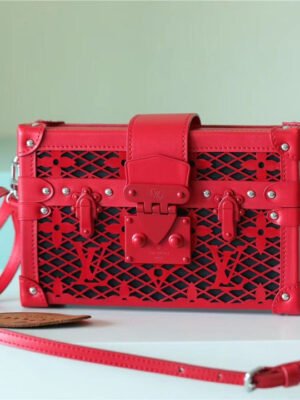 LV Petite Malle Monogram Red For Women, Women¡¯s Handbags, Shoulder And Crossbody Bags 7.9in/20cm LV?