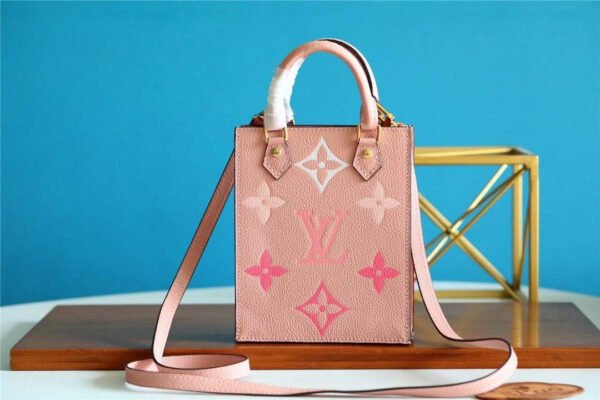 LV Petit Sac Plat Monogram Empreinte Pink For Women, Women¡¯s Handbags, Shoulder And Crossbody Bags 5.5in/14cm LV M80449