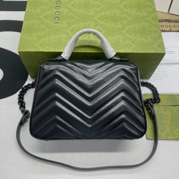 gg Marmont Mini Top Handle Bag Black For Women, Women’s Bags 8.3in/21cm gg ?