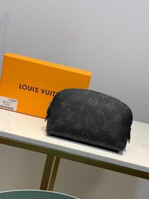 LV Cosmetic Pouch PM Monogram Eclipse Canvas For Women, WoBags 7.5in/19cm LV