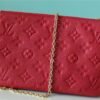 LV Double Zip Pochette Monogram Empreinte Red For Women,  Shoulder and Crossbody Bags 7.9in/20cm LV