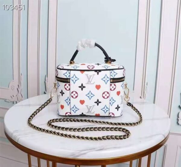 LV Vanity PM Bag Game On Monogram Canvas White By Nicolas Ghesquiere For Women, Women¡¯s Handbags, Shoulder And Crossbody 7.5in/19cm LV M57458