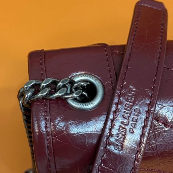 e155e064 YSSL Niki Wallets On Chain Burgundy For Women 7.5in/19cm