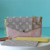 LV Pochette Felicie Monogram Empreinte Pink/ Beige/ Yellow For Women,  Shoulder And Crossbody Bags 21cm/8.3in LV M81359