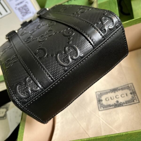 gg Embossed Mini Tote Bag Black gg Embossed For Men? 7.9in/20cm gg 696010 1W3CN 1000