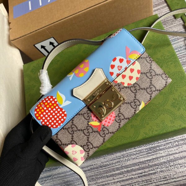 gg Padlock Strawberry Mini Bag Beige For Women, Women’s Bags 7in/18cm gg