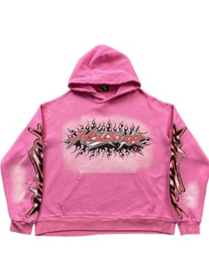 HELLSTAR BRAINWASHED WITHOUT BRAIN HOODIE PINK