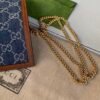 gg Jackie 1961 Chain Wallet Dark Blue And Ivory Eco Washed Organic gg Jacquard Denim For Women 7.5in/19cm 652681 2KQgg 8375