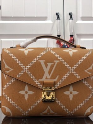 LV Pochette Metis Monogram Empreinte Arizona Brown For Spring,  Shoulder And Crossbody Bags 9.8in/25cm LV M46018