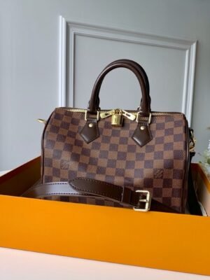 LV Speedy Bandouliere 25 Damier Ebene Canvas For Women,  Shoulder And Crossbody Bags 9.8in/25cm LV N41368