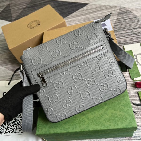 gg Embossed Bag Grey gg Embossed ?For Men 10.2in/26cm gg 406410 1W3CN 1275