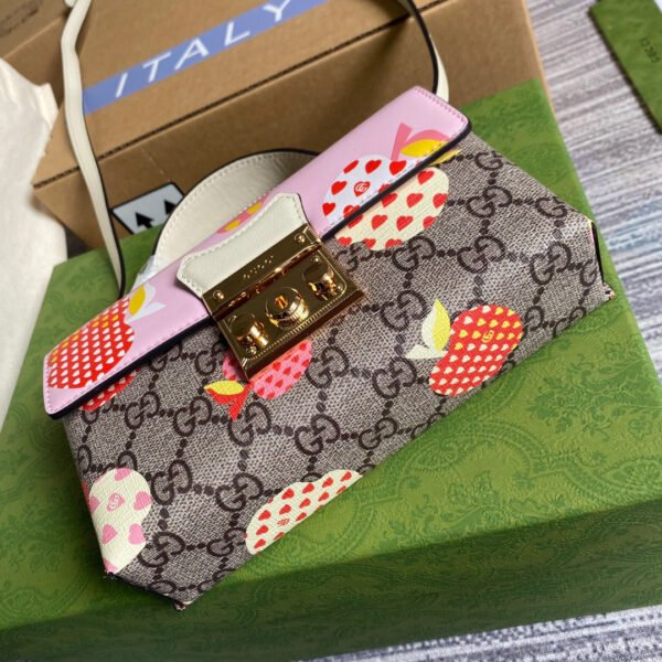 gg Padlock Strawberry Mini Bag Beige For Women, Women’s Bags 7in/18cm gg