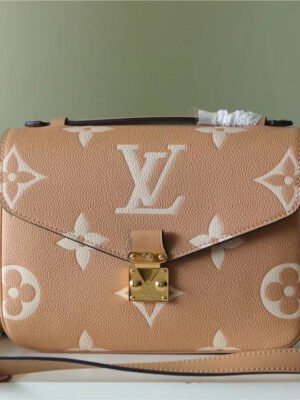 LV Pochette Metis Monogram Empreinte Arizona Brown / Creme Beige For Women,  Shoulder And Crossbody Bags 9.8n/25cm LV M46018