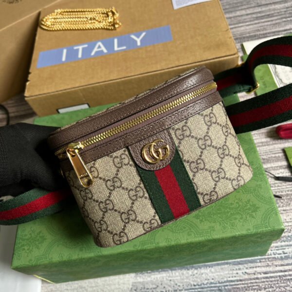gg Ophidia Belt Bag With Web Beige/Ebony Soft gg Supreme Canvas? For Men 7.1in/18cm gg 699765 96IWG 8745