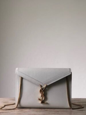 YSSL Cassandra Flap-Front Crossbody Bag White For Women 8.7in/22cm YSL?