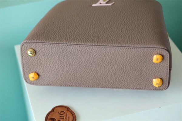 edd1c60c LV Capucines BB Taurillon Smokey Brown Green/ Creme/ Pink For Women, Women’s Bags, Shoulder And Crossbody Bags 10.6in/27cm LV