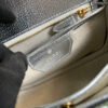 gg Bamboo 1947 Medium Top Handle Bag Silver For Women, Women’s Bags 10.2in/26cm gg