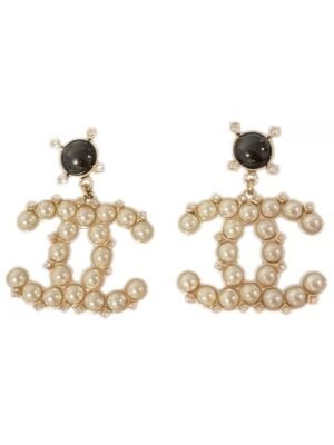 18K Pearl CC Pendant Earrings