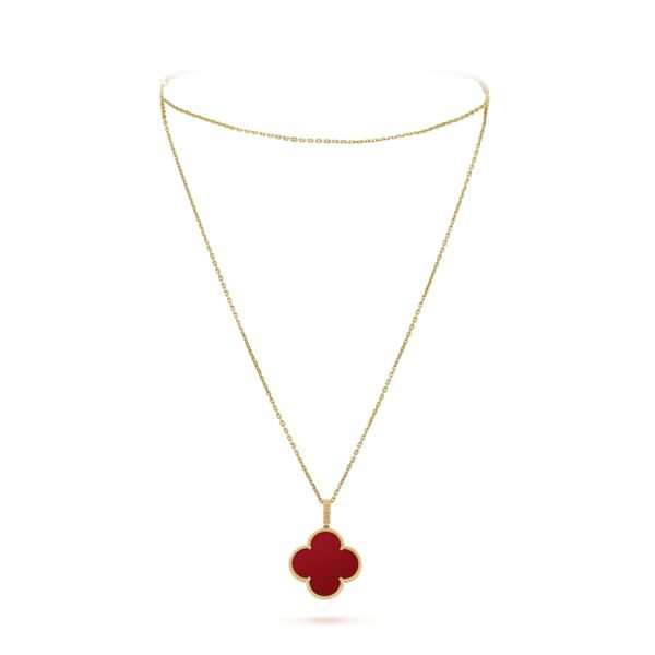 18K Magic Alhambra One Motifs Carnelian Clover Necklace