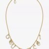 18K Double G Logo Plaque Embellished Pearl Necklace