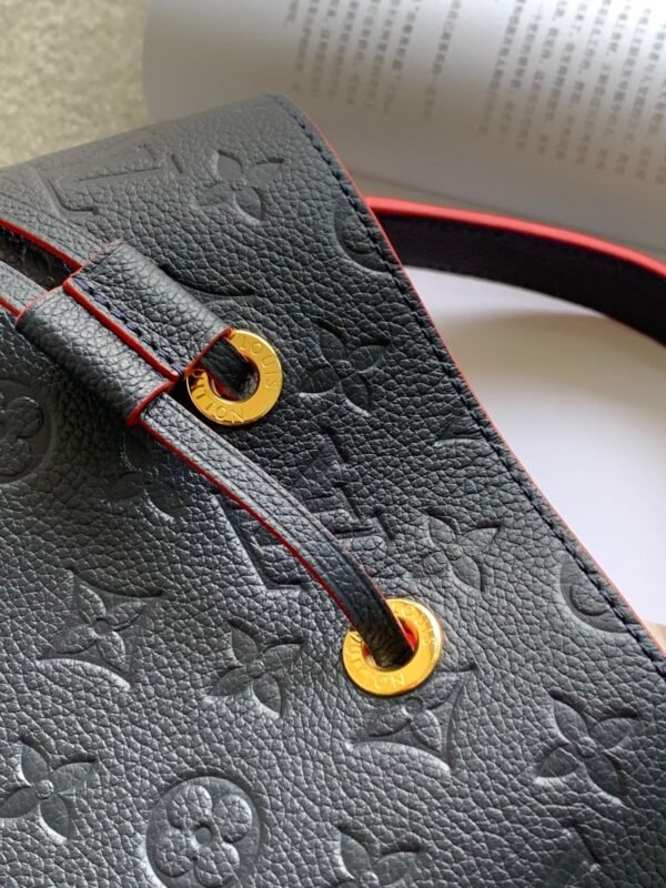 LV NeoNoe MM Bucket Bag Monogram Empreinte Navy Blue/Red For Women, Women¡¯s Handbags, Shoulder And Crossbody Bags 10.2in/26cm LV M45306