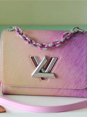 LV Twist MM Bag, Shoulder and Cross Body Bags For Women Gradient Orange 9.1in/23cm M59894