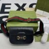 gg Horsebit 1955 Mini Bag Black For Women, Women’s Bags 8in/21cm gg 658574 18YSG 1060