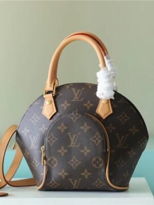 LV Ellipse BB Handbag Created By Nicolas Ghesquiere From Classic Monogram Canvas For Women Brown 23cm/8.9in LV