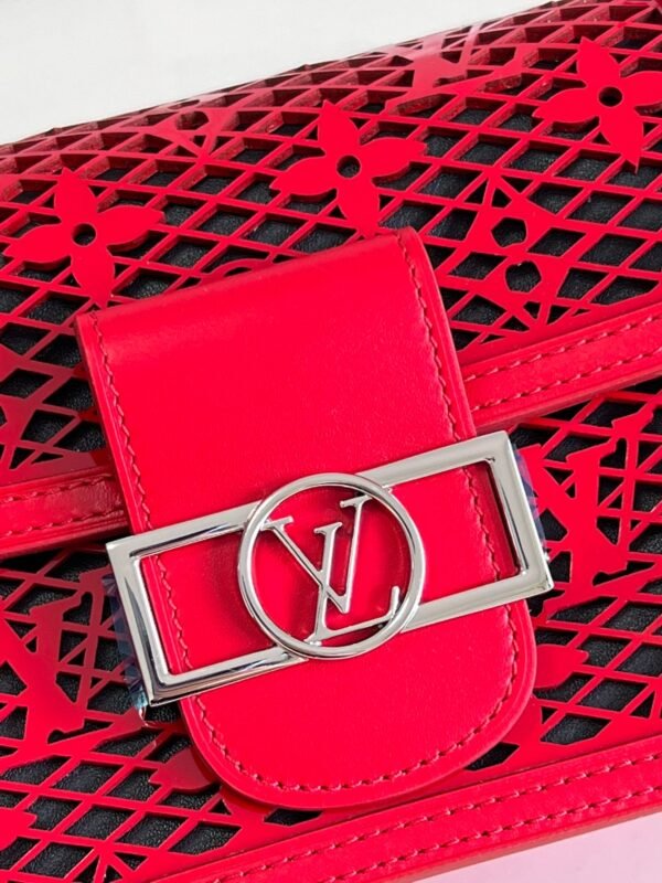 f4448174 LV Limited Dauphine MM Bags By Nicolas Ghesqui¨¨re With Monogram Lace Red For Women 25cm LV