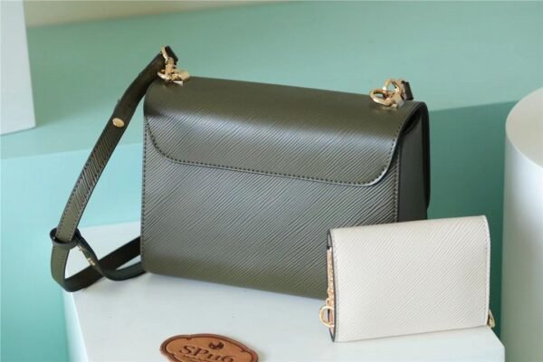 f5018b94 LV Twist MM Bag, Shoulder and Cross Body Bags For Women Kaki / Quartz White 9.1in/23cm LV M59884
