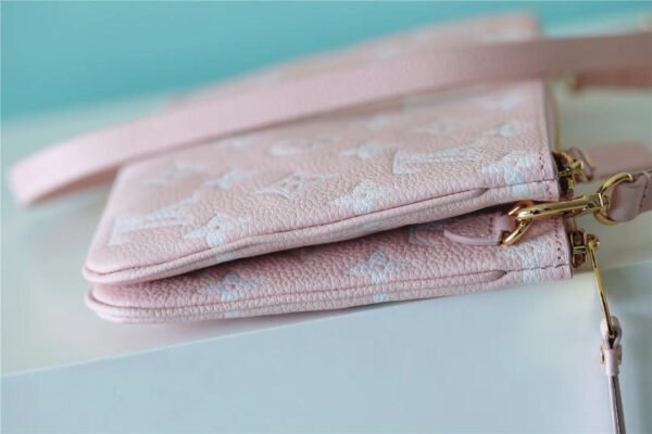 f55da6bb LV Double Zip Pochette Monogram Empreinte Candy Pink For Women, Shoulder And Crossbody Bags 20cm/7.9in LV M81429