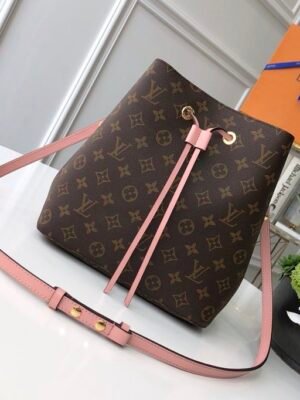 LV NeoNoe Bucket Bag MM Damier Azur Canvas Spring/Summer Collection N50042 Pink