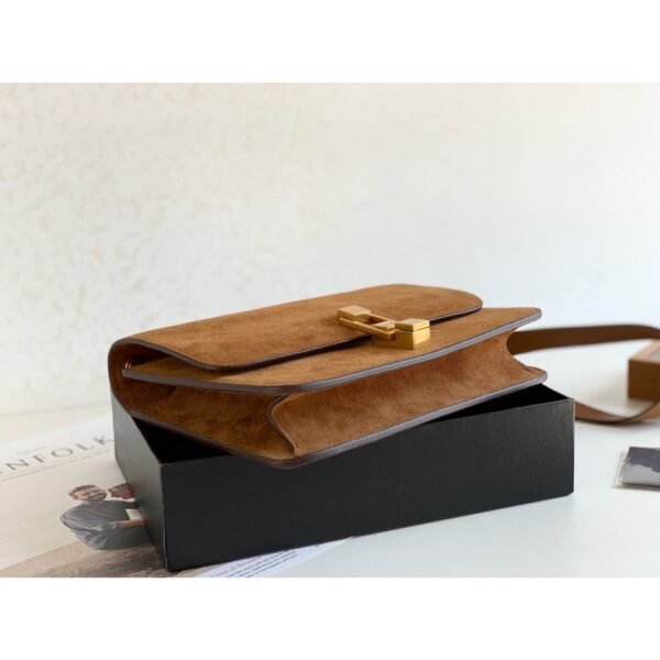 YSSL?Le Carre Satchel Brown For Women 9in/23cm YSL