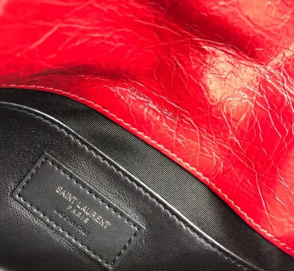 YSSL Niki Baby Chain Bag In Crinkled Vintage Red For Women 8.2in/21cm YSL