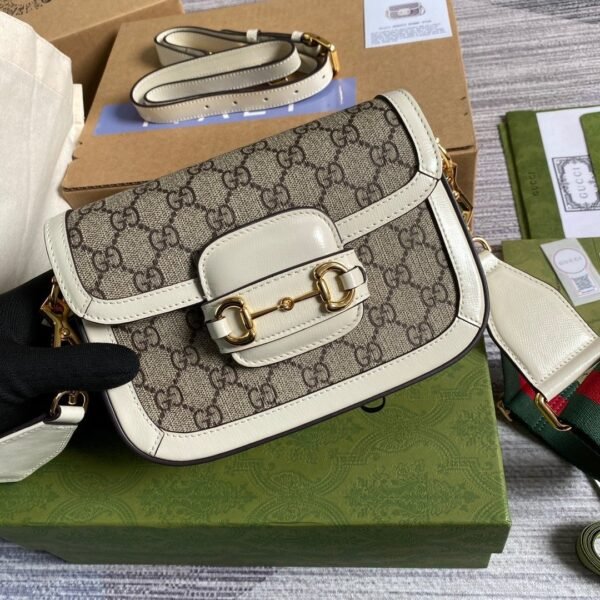 gg Horsebit 1955 gg Mini Bag White For Women, Women’s Bags 8in/21cm gg