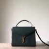 YSSL Cassandra Medium Top Handle Bag In Grain De Poudre Embossed Dark Green For Women 9.6in/25cm?