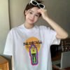 Balenciaga White T-Shirt with Graphic Design