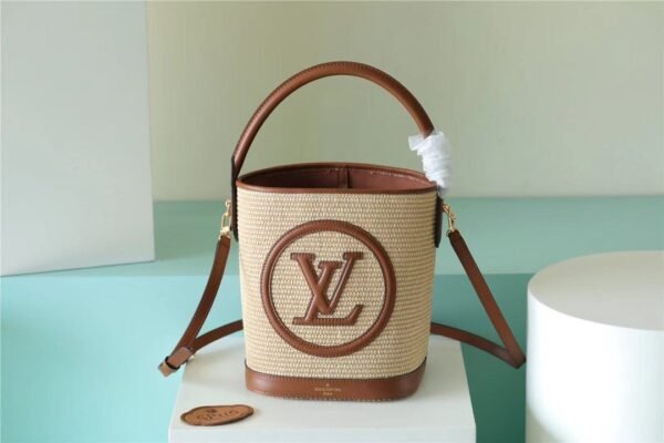 faf2516c LV Petit Bucket Raffia Caramel Brown For Women, Women¡¯s Bags, Shoulder And Crossbody Bags 9.4in/24cm LV M59961