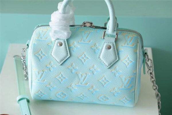 LV Speedy Bandouliere 20 Monogram Empreinte Vert D’eau Green For Women,  Shoulder And Crossbody Bags 20.5cm/8.1in LV M46092